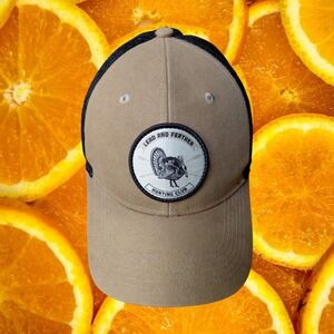 Lead and Feather Hunting Club Turkey Mesh Trucker Hat‎ Tan Black OSFM